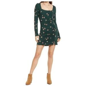 NWTG Free People Celia Green Floral Long Sleeve Dress – Size S/P